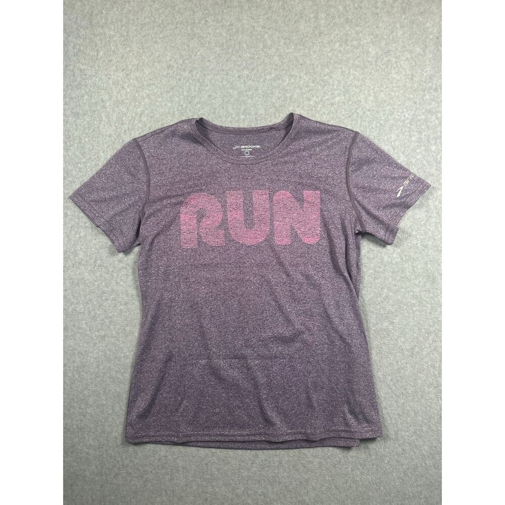 Brooks Running T-Shirt Women's Size Medium Purple Crew Performance Pullover Tee